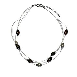 Mixed Metal Stone Layered Necklace